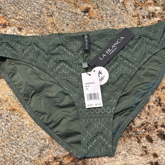 La Blanca Women’s Hipster Swimsuit Bottom, Olive//Saltwater Sands, 16 - Picture 3 of 6